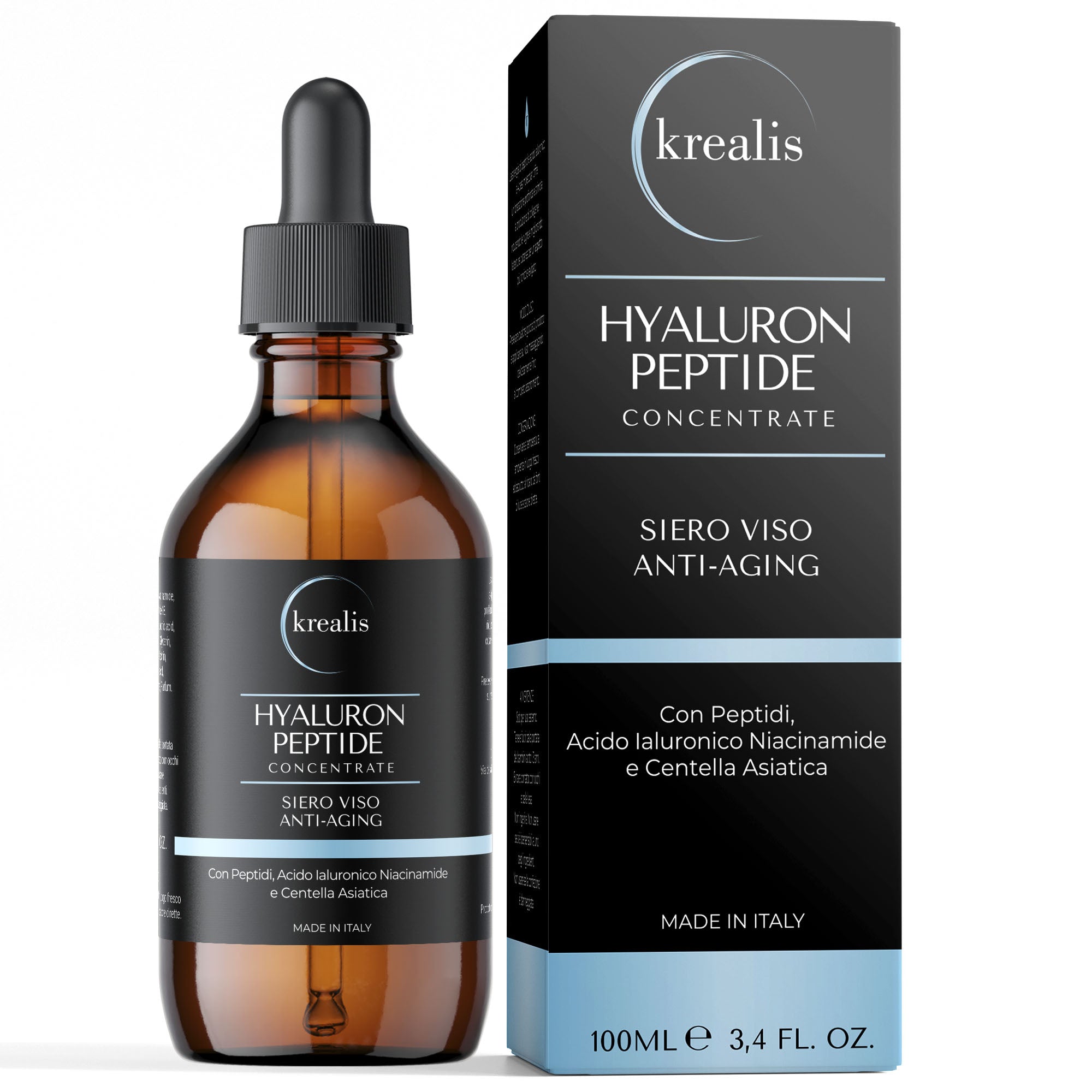 Siero Viso Acido Ialuronico 4 Pesi Molecolari con Peptidi, Niacinamide e Centella Asiatica - 100 ML