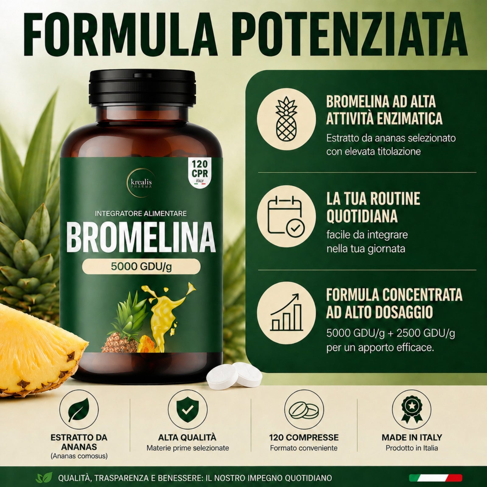 Integratore Bromelina 5000 GDU/g