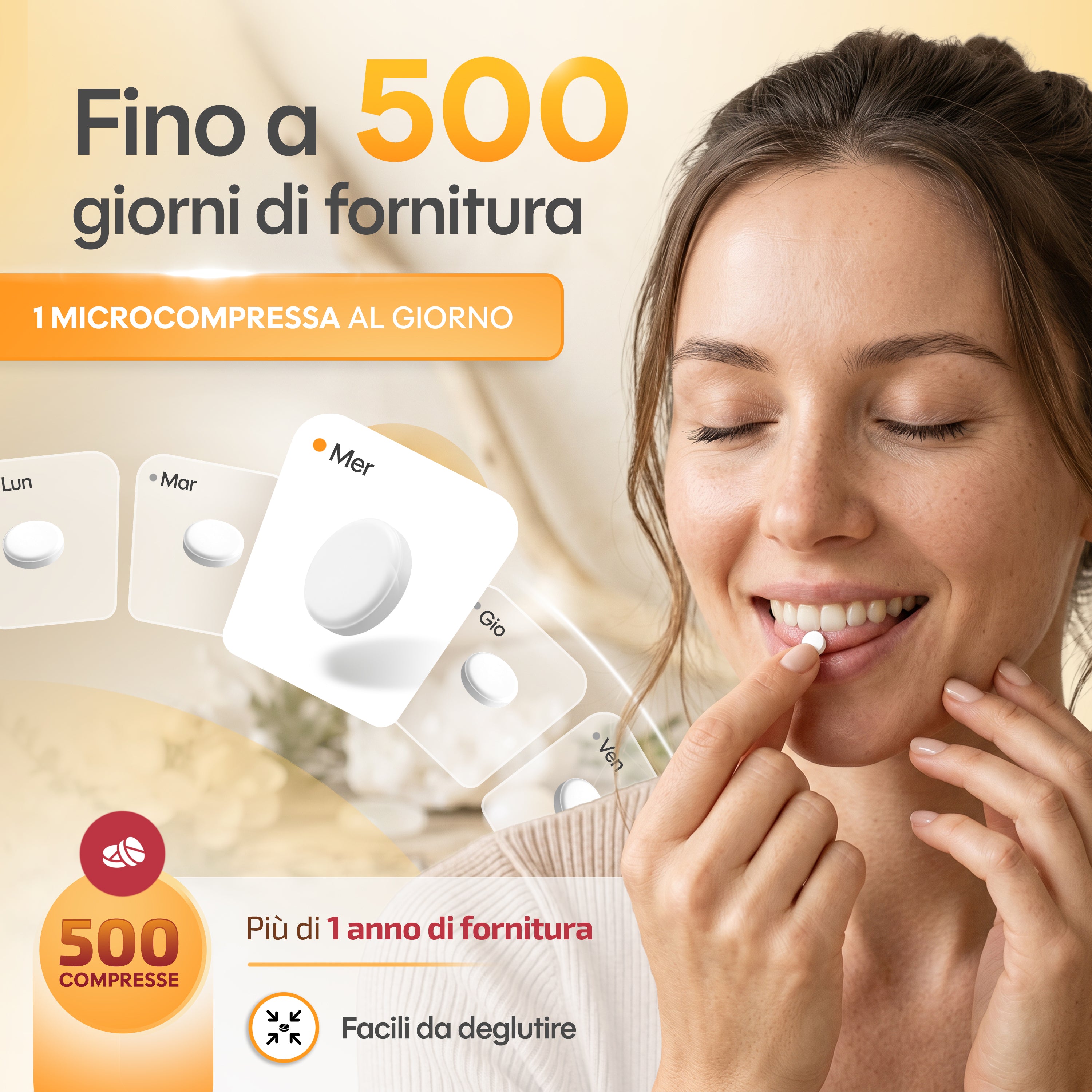 Integratore Vitamina D3 2000 UI - 500 Micro-compresse