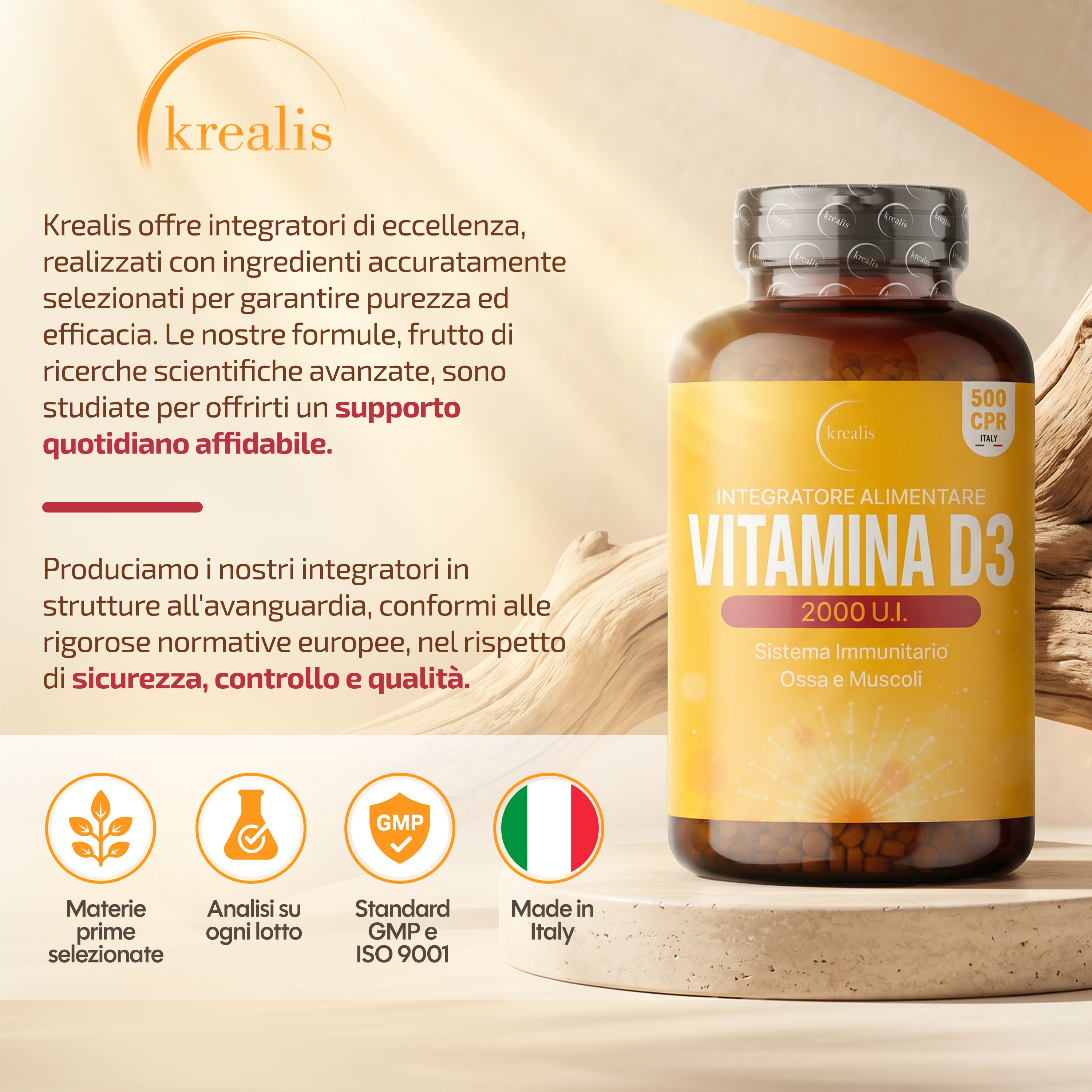 Integratore Vitamina D3 2000 UI - 500 Micro-compresse